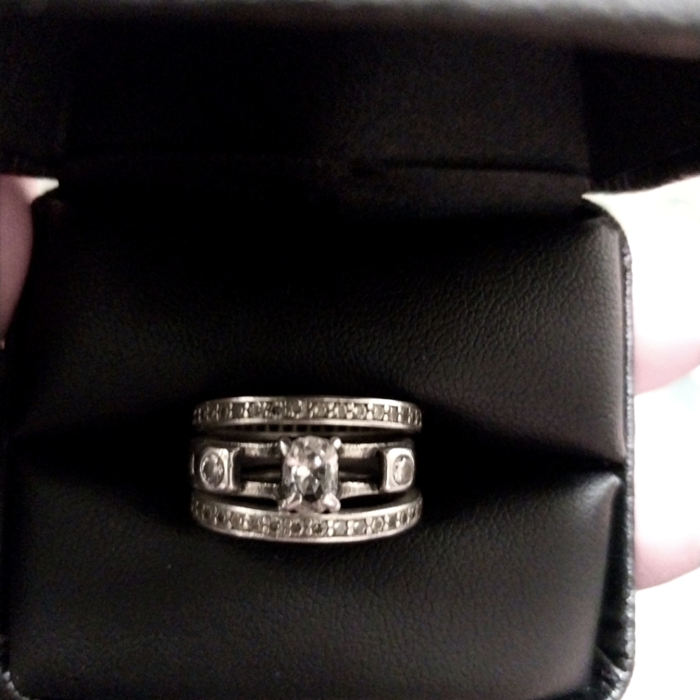 Size 7 Women's Harley Davidson 3 piece stackable Wedding Set